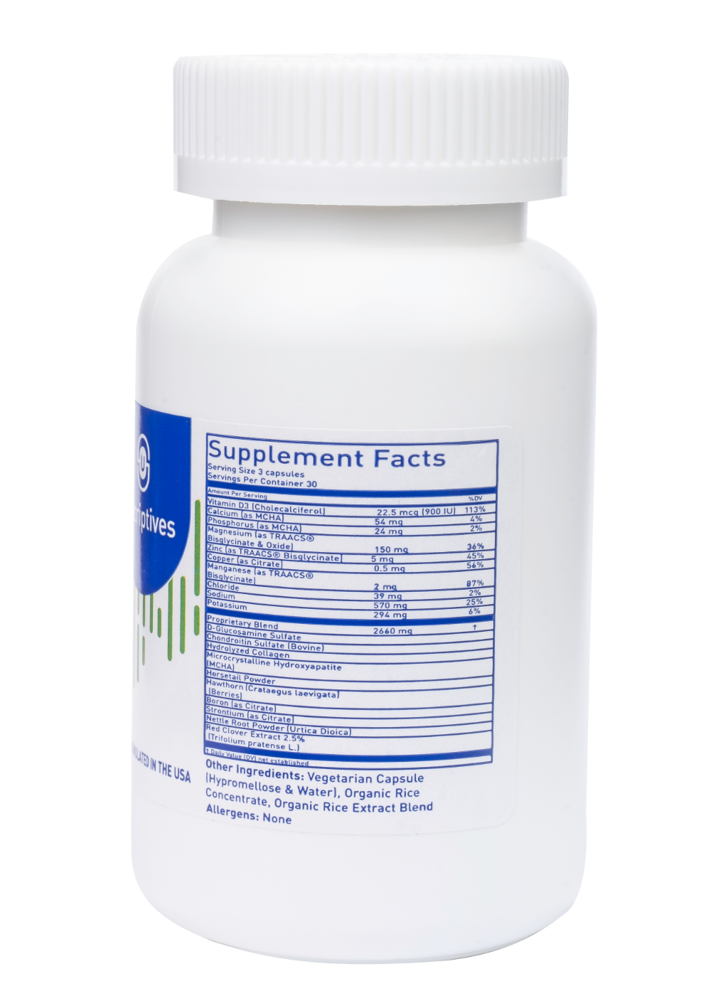 Uscriptives Bone & Joint Formula Supplement Facts